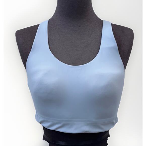 Athleta Advance Sports Bra B-G Women's 36B Oasis Blue Hook Back Racer Back - Picture 1 of 10